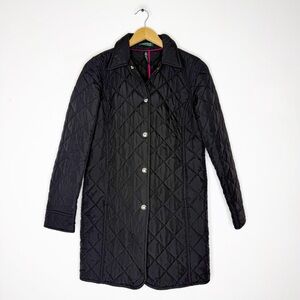 Lauren Ralph Lauren Quilted Coat Black Women’s Small Button Front Jacket